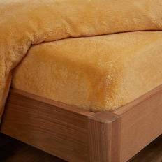 Polyester Draps Brentfords Teddy Fleece Fitted Bed Drap Jaune