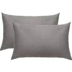 Highams 2 Edge Pillowcases Pillow Case Grey