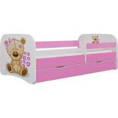 Røde Senger Furniturebox Kocot Kids Barnsäng - Babydreams Rosa Bear With Flowers