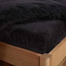 Polyester Draps Brentfords Teddy Fleece Fitted Bed Drap Noir