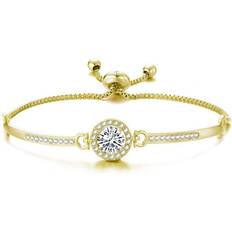 Philip Jones Plated Halo Friendship Bracelet Created with Swarovski Crystals