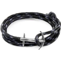 Ancre Bracelets Black Admiral Anchor Silver and Rope Bracelet by Anchor & Crew