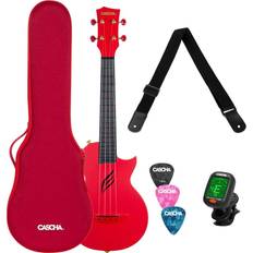 Rot Ukulelen Cascha Carbon Fiber Concert Ukulele Red