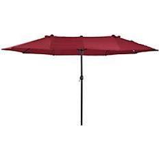 OutSunny 4.6m Double-Sided Patio Parasol Umbrella-Wine