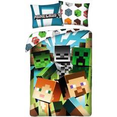 Halantex Minecraft Alex Steve Creeper Zombie Duvet Cover Set 140x200cm