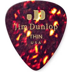 Plekter Dunlop Celluloid Guitar Picks, Thin, Shell, 12-Pack