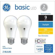 Light Bulbs General Electric GE 2pk 16W 100W Equivalent Basic LED Light Bulbs Daylight