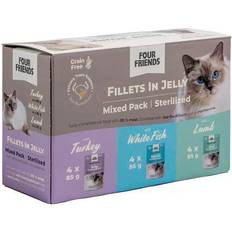 Four Friends Katter Husdjur Four Friends Sterilized Jelly Mix 12-pack