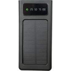 Solcellsladdare batteri MikaMax Powerbank med Solcellsladdare 10.000 mAh Svart