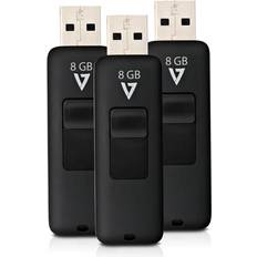 Memory Cards & USB Flash Drives V7 VF28GAR3PK3N 8GB FLASH USB2.0 BLK COMBO PACK