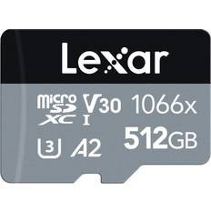 512 GB - microSDXC Memory Cards & USB Flash Drives LEXAR SILVER Series Professional microSDXC Class 10 UHS-I U3 V30 A2 160/120MB/s 1066x 512GB +SD Adapter