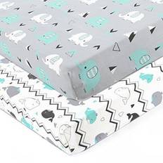 Stretchy Fitted  Mini Crib Sheets 2-pack