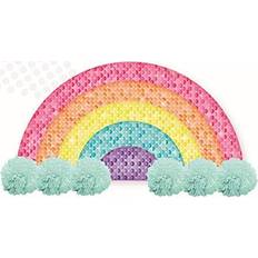 Polyester Cushions Your Zone Kids Rainbow Sequin 3D Decorative 16.9x10.2"