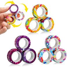 Fidget ring 9Pcs Finger Magnetic Ring Fidget Toys, Colorful Finger