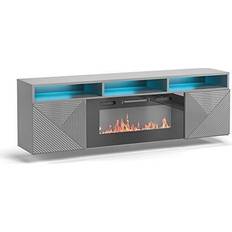 Fireplaces Giza EF Wall Mounted Electric Fireplace Modern 63 TV Stand Gray