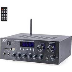 Stereo receivers Pyle pyle bluetooth home audio amplifier receiver stereo 300w dual channel sound audio system w/mp3, usb, sd, aux, rca, mic, headphone, fm, led, reverb