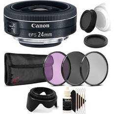 Canon eos 7d with lenses EF-S 24mm f/2.8 STM Wide Angle Lens with Accessories for EOS 70D 7D Rebel T3