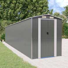 Dependances vidaXL Capanno da Giardino Grigio Chiaro 192x938x223 cm Acciaio Zincato
