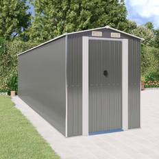 Dependances vidaXL Capanno da Giardino Grigio Chiaro 192x689x223 cm Acciaio Zincato