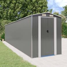 Dependances vidaXL Capanno da Giardino Grigio Chiaro 192x855x223cm Acciaio Zincato