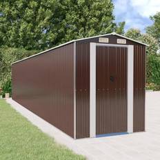 Dependances vidaXL Capanno da Giardino Marrone Scuro 192x938x223 cm Acciaio Zincato