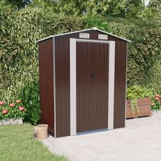 Outbuildings vidaXL Garden Shed Dark Brown 192x108x223 Steel