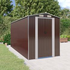 Braun Lagerboxen vidaXL Garden Shed Dark Brown Galvanised Steel