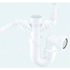 Plumbing Mcalpine McAlpine WM11 Sink P Trap & Twin Nozzles 38mm
