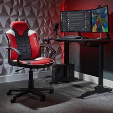 Sedie da gioco X-Rocker Chaise De Bureau Saturn Con Roulettes E Mi-Dossier Rouge