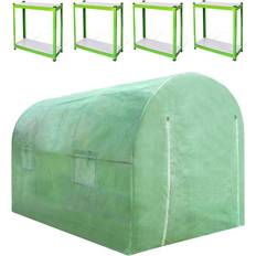 Freistehende Gewächshäuser Polytunnel Greenhouse Walk In Galvanised Garden Racking Grow Tent 19mm