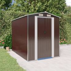 Braun Lagerboxen vidaXL Garden Shed Dark Brown 192x274x223 Steel