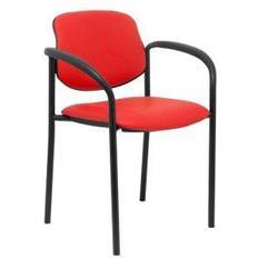 Chaises de jeu P&C Piqueras y Crespo Villalgordo Chaise Fixe Châssis en Simili Cuir Rouge avec Accoudoirs Noirs