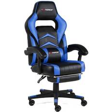 GTForce Turbo blue leather racing sports office chair black and blue