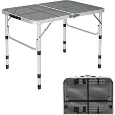 Camping grill Gymax Adjustable Folding Grill Camping Table with Carrying Handle