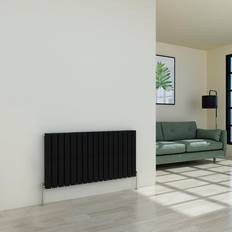 Radiators WarmeHaus Designer Black Panel Modern Heating Small Radiator Horizontal Double 600x1156mm