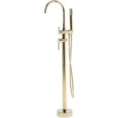 Beliani Grifo De Baño Mono Mando De Latón Dorado Con Ducha De Mano Bañera Independiente Moderno Tugela Oro