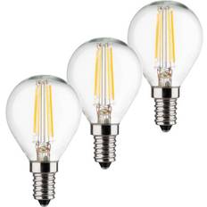 Lyskilder Müller Licht LED-dråbepære E14 4W 2.700K filament, sæt m. 3