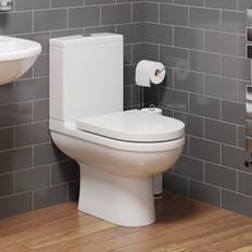 Toilets Ceramica Close Coupled Bathroom Toilet Space Saving 360mm Pan Soft Close Seat Dual Flush