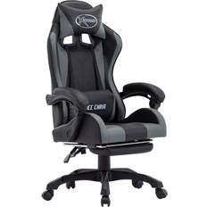 Armrests Gaming Chairs sale Basic Home Gamingstol med fotstöd grå och svart konstläder