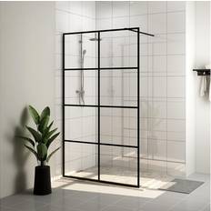 VidaXL Douche Wanden vidaXL Inloopdouchewand 115x195 cm ESG-glas Transparant en Zwart