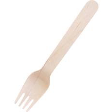 Couverts Jetables Fiesta Green Biodegradable Disposable Wooden Forks (Pack of 100)