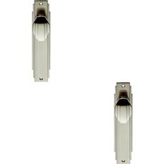 Silver Door Latches & Bolts PAIR Line Detailed Door on Latch 2pcs 205x45mm