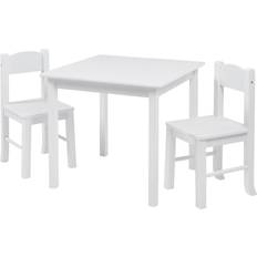 None Kids White Wooden Table and Chair Set