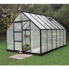 Halls universal 128 drivhus sort Halls Greenhouses Universal 128 driv 6mm poly m/sort Aluminium