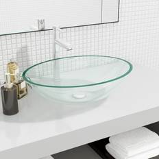 vidaXL Lavabo Vasque À Poser de Toilette 50x37x14 cm Transparent