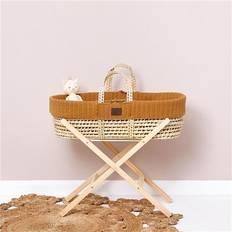 The Little Green Sheep Natural Knitted Moses Basket, Mattress & Rocking Stand