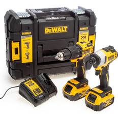 18v dewalt combi drill and impact driver Dewalt Cordless DCK2062P2T 18V XR Combi Drill & Impact Driver Twin Pack (2 x 5.0Ah Batteries) in TSTAK Box
