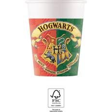 Geel Papieren Bekers Harry Potter Bekers Hogwarts 200ml (8st)