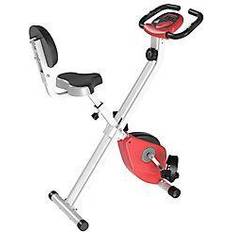 Appareils de Fitness Homcom Steel Manual Resistance Exercise Bike w/ LCD Monitor Red