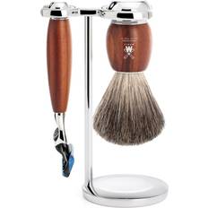 Mühle Sets de afeitado Mühle Set Afeitado Brocha Afeitar Tejón & Maquinilla Gillette Fusion de Madera de Ciruelo